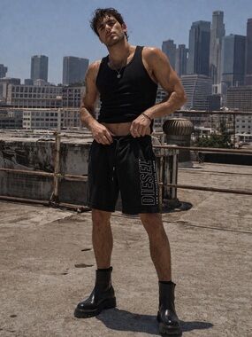 Diesel Logo Sweat Shorts Black XS/S Y2K Streetwear